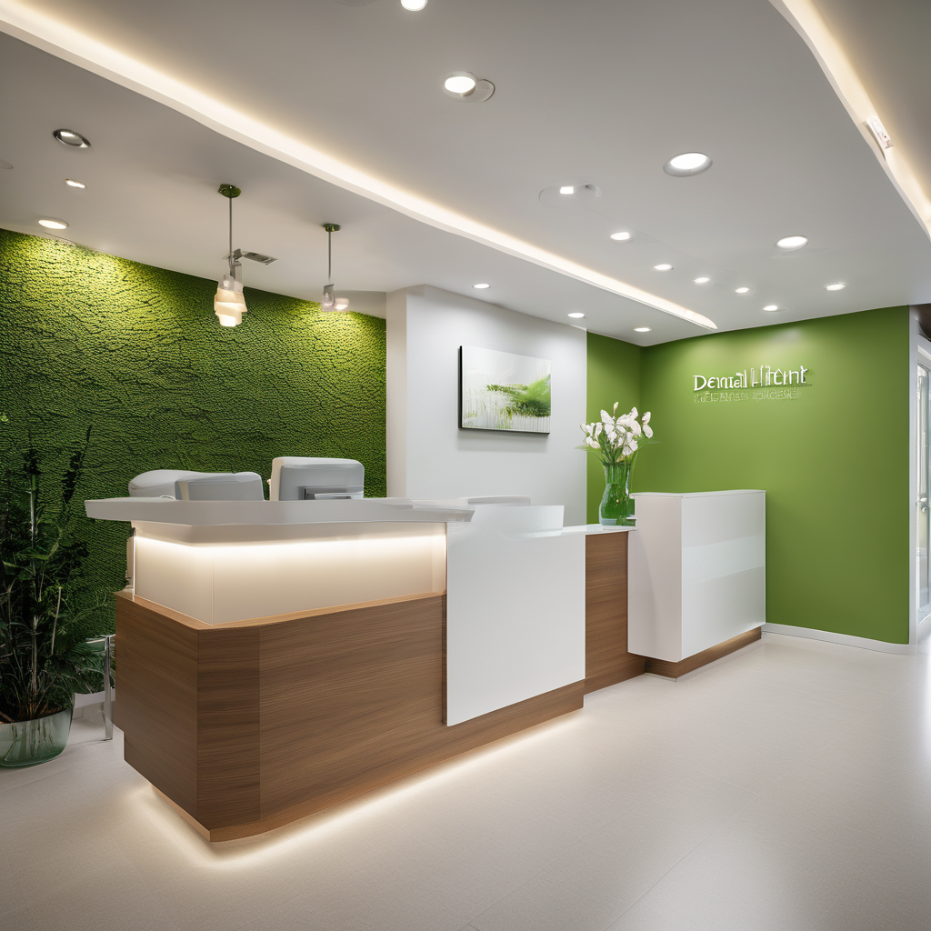 Modern dental clinic reception area with welcoming interior